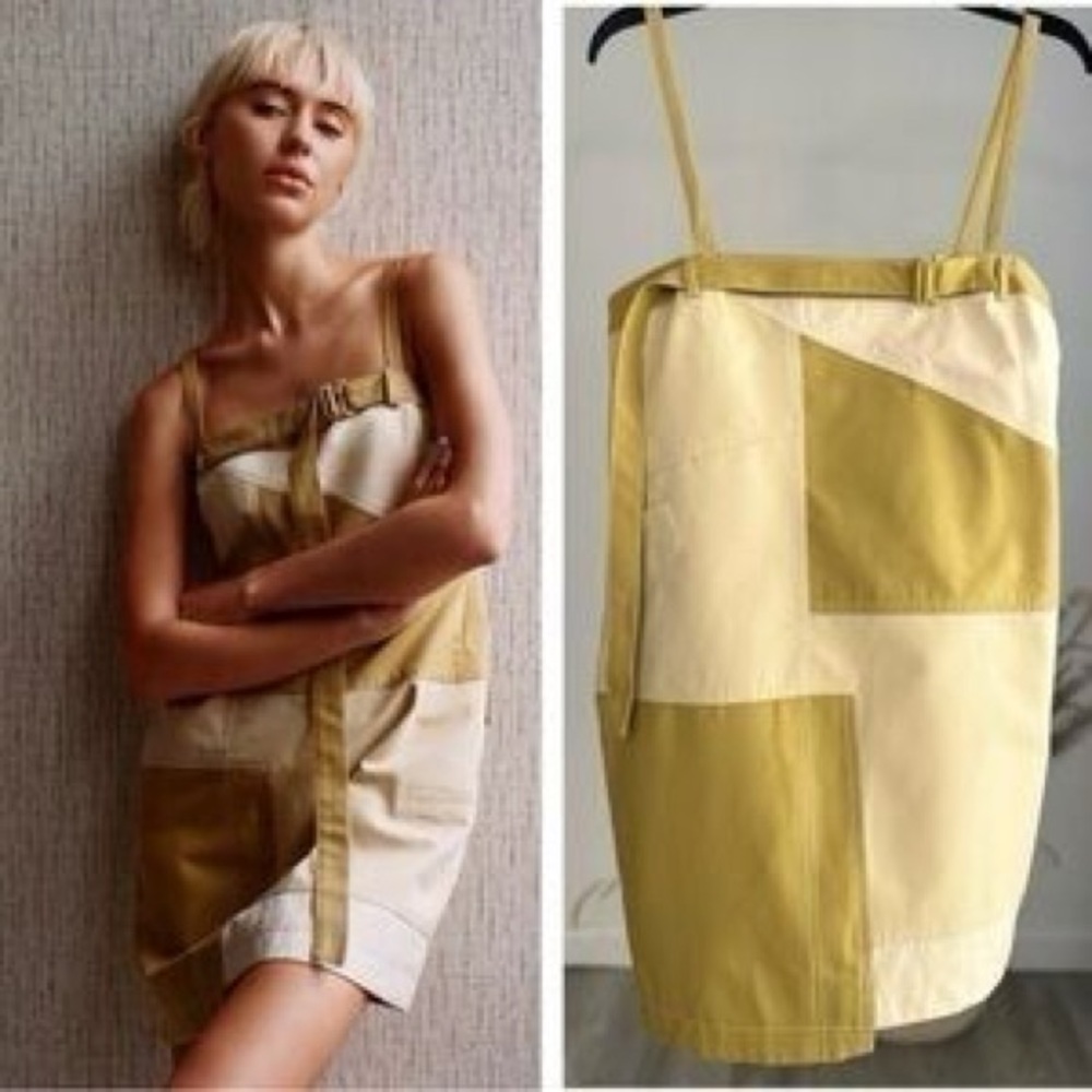 ZARA GABARDINE PATCHWORK DRESS